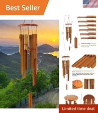 38-Inch Bamboo Wind Chimes - Artisan Made for Relaxation & Style