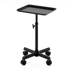 Salon Cart With Adjustable Height Tray on Wheels - Rolling Trolley for Tattoo...