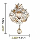 Pink Sparkling Brooch with Rhinestone Crystal for Women Dress Coat Jewelry — photo 4