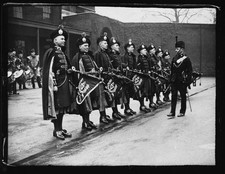 The Drum Major wearing the London Irish Rifles full dress uniform - Old Photo