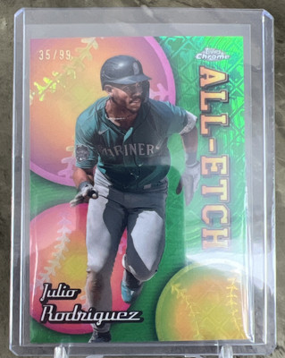 2024 Topps Chrome Logofractor All-Etch CAEL-4 Julio Rodriguez Green 35/99