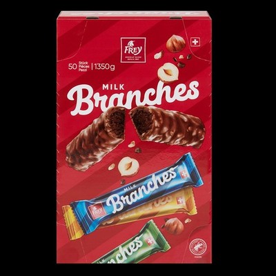 50 Schweizer Schokolade mit Pralinefüllung und Haselnusss - Branches MHD 01/27