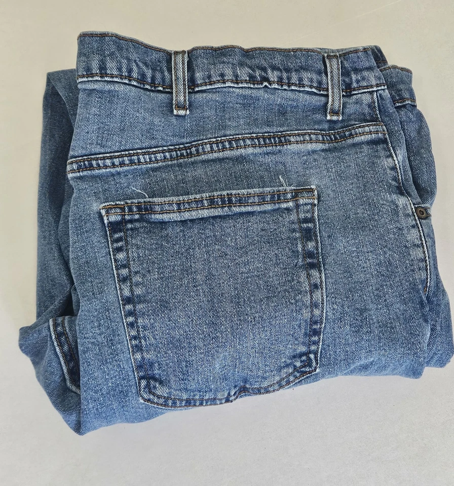 Saddlebred 男式 44 x 32 大高直筒休闲蓝色牛仔裤很好! — 第 3/4 张图片