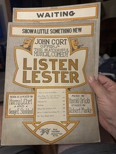B 1926 Sheet Music 2-pack from LISTEN LESTER Revue by Harold Orlob