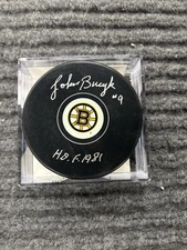 JSA Authentic Licensed Puck Autograph John Bucyk HOF Inscribed 