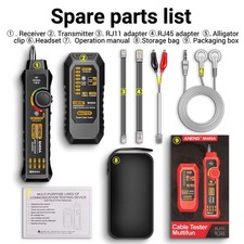 Aideepen RJ11 RJ45 Network Cable Tester Wire Tracer Line Finder M469A
