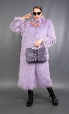 18011 NEW AMAZING REAL SILVER FOX COAT LUXURY FUR VERY LONG BEAUTIFUL SIZE M