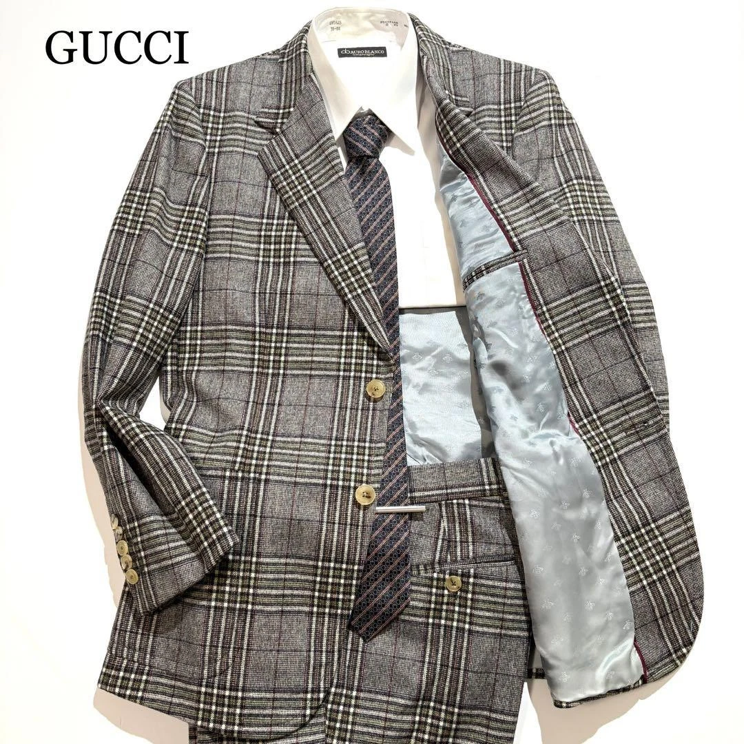 GUCCI グッチ テーラードジャケット 50 チェック柄 蜂 ビー 訳あり Gucci Checked Suits & Blazers for Men for sale | eBay