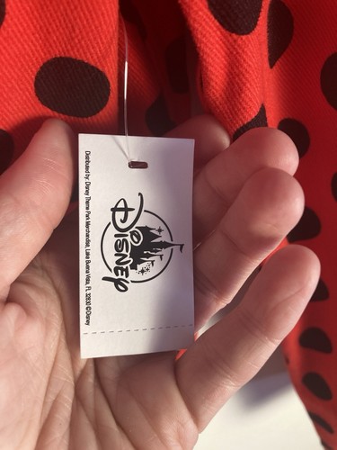 Disney Jacket Small Red Black Minnie Mouse Polka Dot Jean Denim Embroidered - Picture 12 of 13