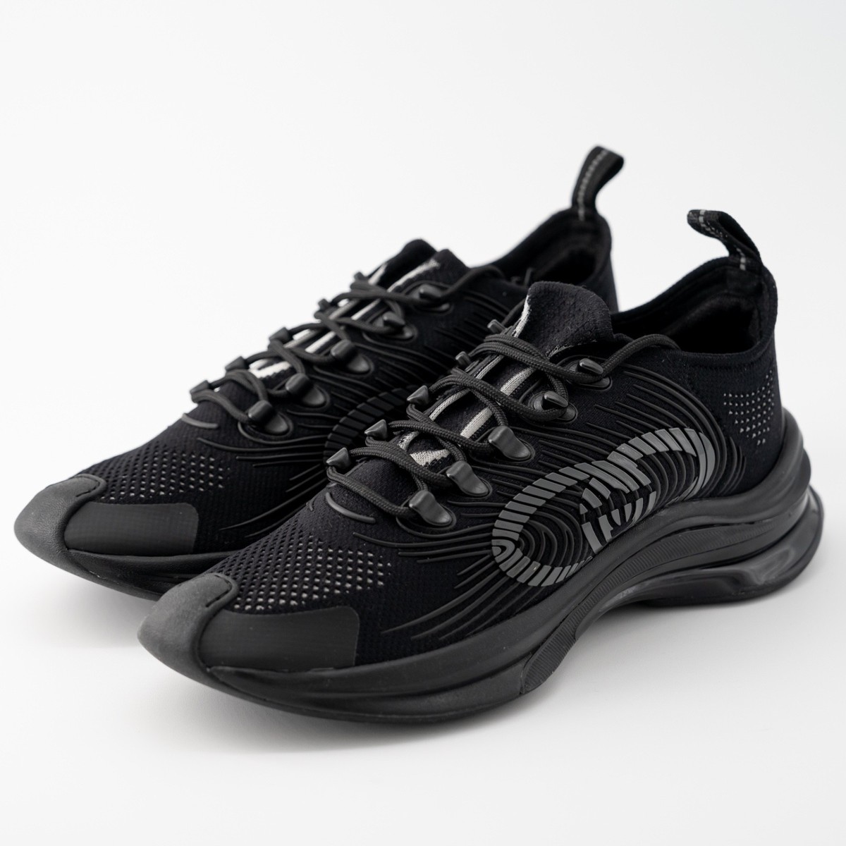 Size 12.5G 13 US - Gucci Run Knit Sneakers Triple Black | eBay
