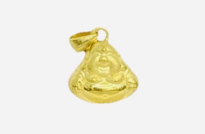 24K MASSIVES GOLD KLEINER 3D GLÜCKLICHER GLÜCKSBUDDHA CHARM/ANHÄNGER 1,12 GRAMM