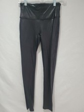 Spanx Faux Leather Leggings Black Pull On Ankle Skinny Stretch Petite M
