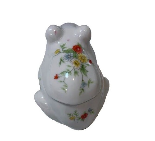 Vtg Lefton Frog Trinket Box 2 MacDonald Round Pill Boxes Grannycore Cottagecore - Picture 9 of 11