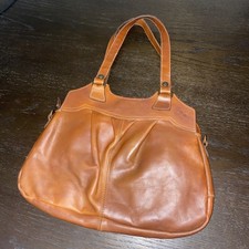 PATRICIA NASH Tan Satchel Italian Leather Purse Large