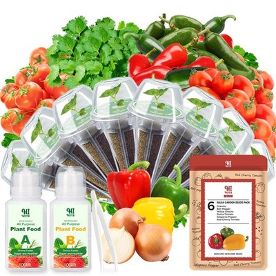 Salsa Garden Seed Pods for All Hydroponics Growing System 8 Pods with 600+ Se...