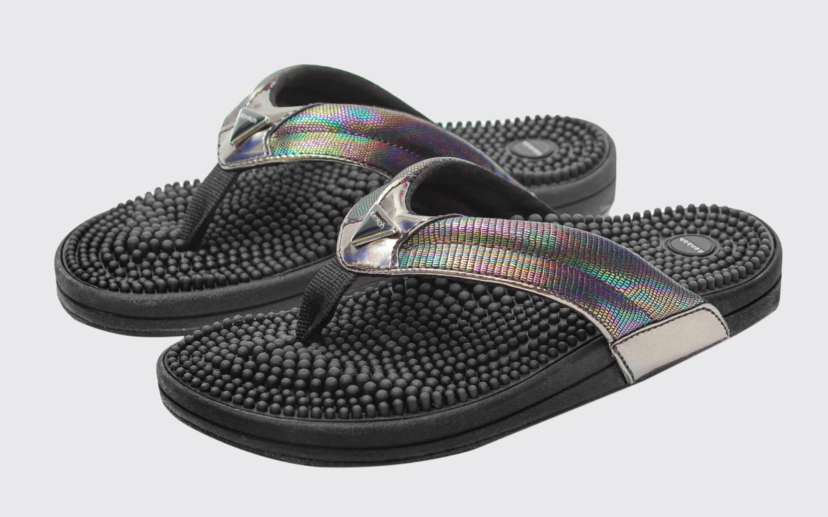Kenkoh Spirit V Massage Thong Metallic Flip Flop Reflexology  display picture 2