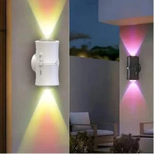 2Pack RGB Wall Sconce Light Body Motion Sensor Home LED Night Stairs Porch Lamps