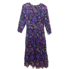 Vintage Pier 1 Passports Paisley Maxi Dress Women S Dark Academia Pleated Grunge