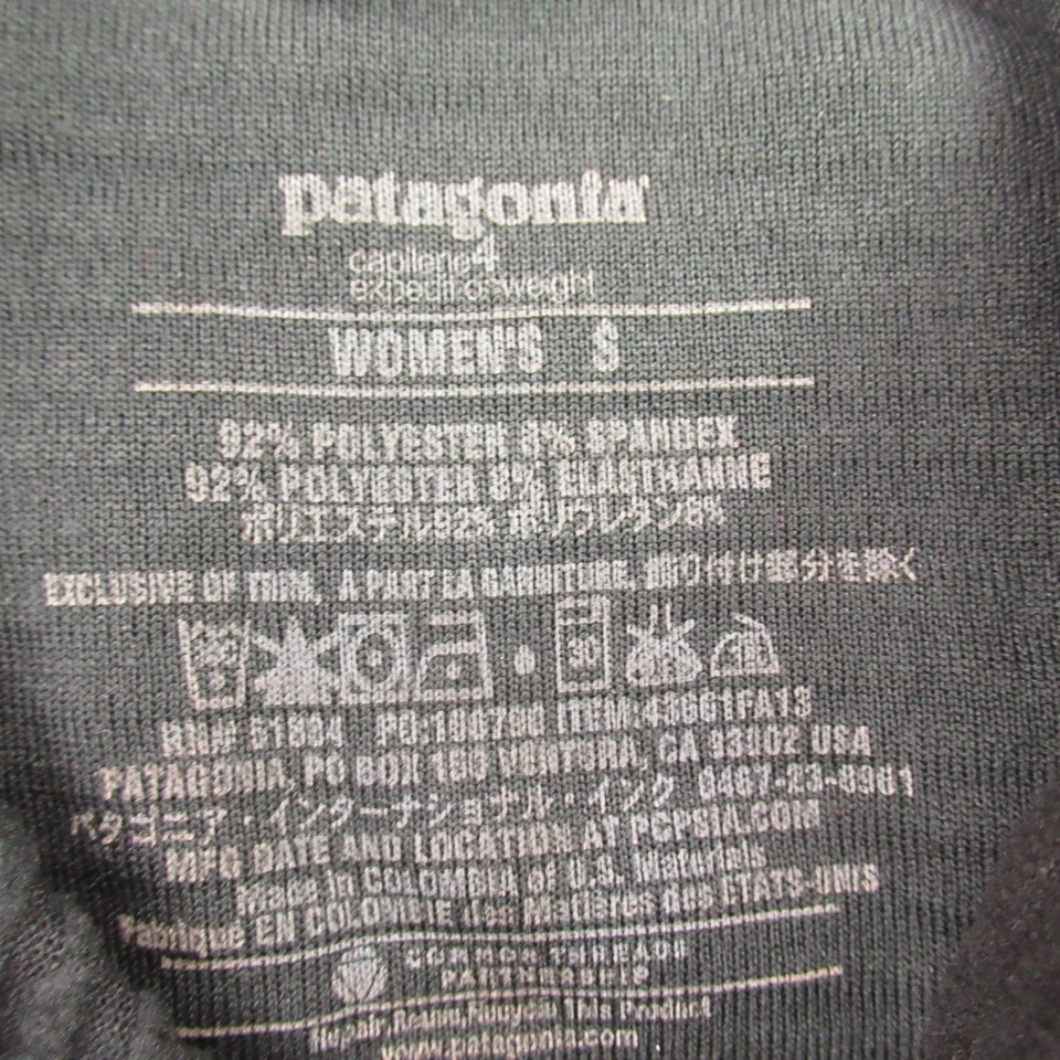 Sudadera con Capucha Patagonia Para Mujer Pequeña Manga Larga 1/2 Cremallera Con Capucha Negra Informal Foto 3 de 4