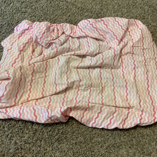 Pre-O Parents Ch. Unisex Elastic Mattress Crib Cover Pink Stripes 100% Cotton/gi