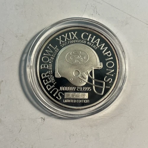 1995 SUPER BOWL XXIX CHAMPIONS SAN FRANCISCO 1 OZ .999 FINE SILVER ROUND