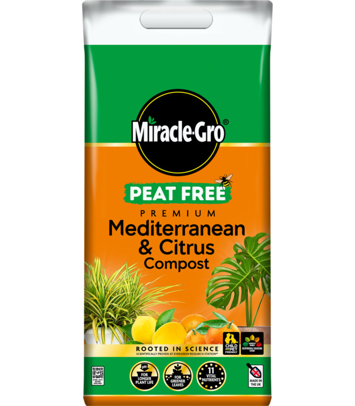 Miracle Gro Premium Mediterranean & Citrus Compost With Vital Minerals 10L Bag