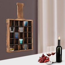 Glass Storage Shelf Organizer Wall Mounted Glass Holder Cabinet Display Case