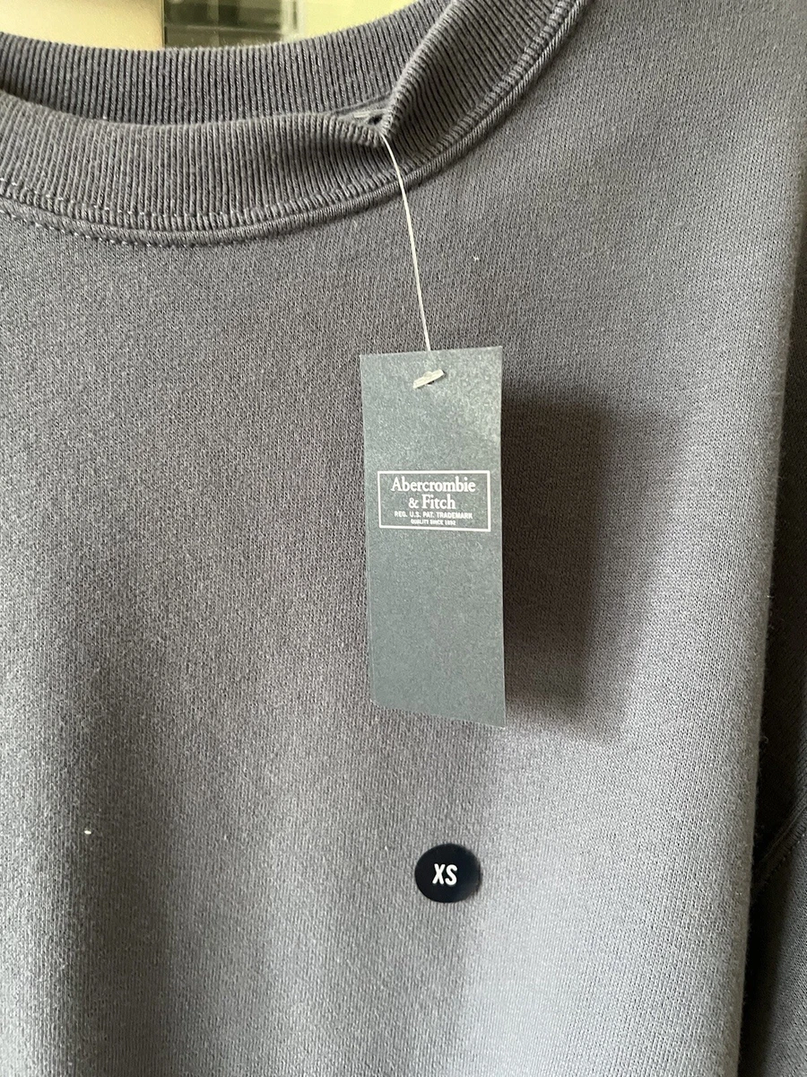 Abercrombie Fitch Sweatshirt Pullover 3 4 Balloons Sleeve Cropped Blue XS