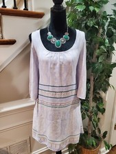As U Wish Ivory & Green Scoop Neck Cold Shoulder Sleeve Knee Length Dress Size M
