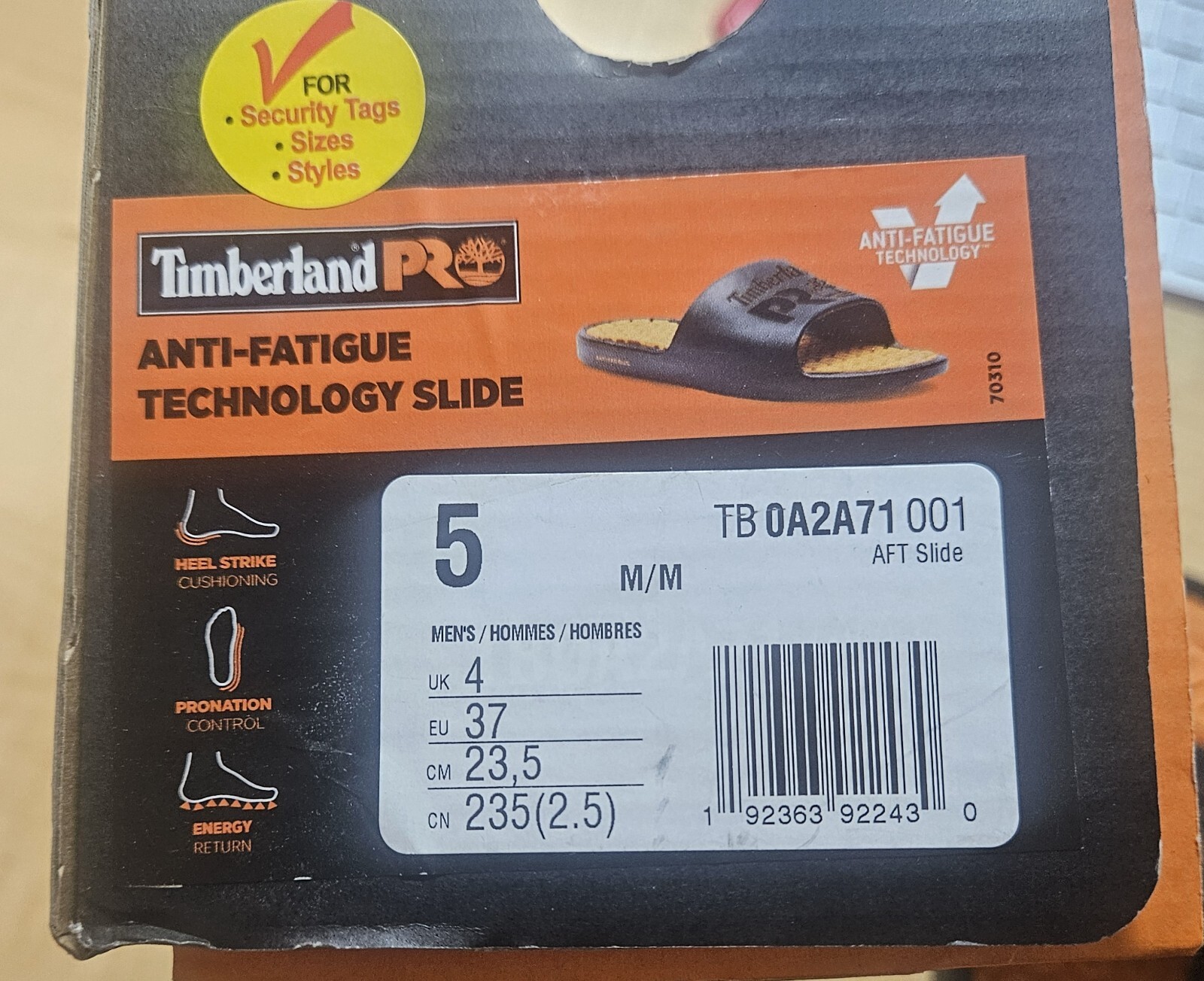 Timberland PRO Anti-Fatigue Technology Slide Men's Size 5   TB 0A2A71 001