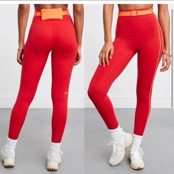NEW! BANDIER & SOLID & STRIPED trek belt bag high waist legging bright red coral
