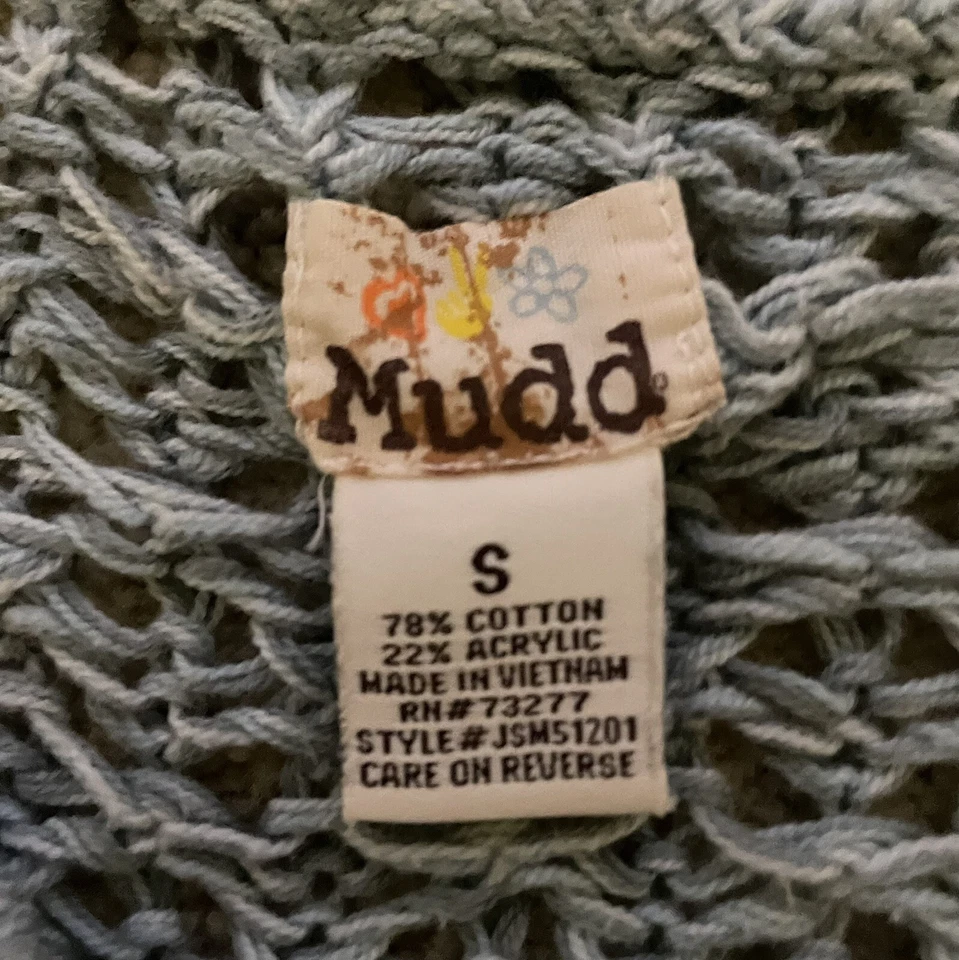 Mudd Girl's Sweater Cable Heavy Knit Long Sleeve Light Blue Size S - Imagem 3 de 3