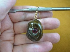 PP2-10 Real MOOSE POOP Pink rhinestone doo gold 1 single earring WEIRD poo doo