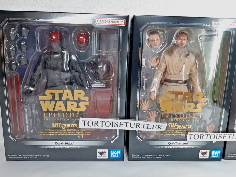 Conjunto S.H.Figuarts Qui-Gon Jinn Obi Wan Kenobi Darth Maul STAR WARS Phantom Menace - Imagem 2 de 4
