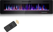 68Inch Electric Fireplace Inserts, in-Wall Recessed &Wall Mounted,Timer,Remote