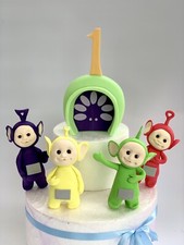 Teletubbies Themed Edible Birthday  cake topper Set ( 5 Pieces + Number)