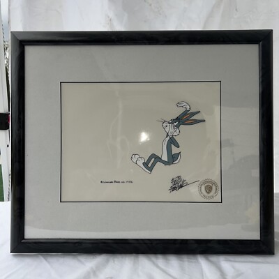 1001 Rabbit Tales 1982 Bugs Bunny Animation Cel Signed by Friz Freleng w/ COA