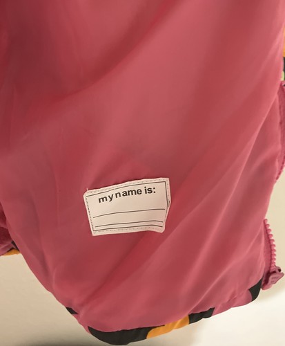 London Fog Girls Puffer Hoodie Fleece Lined Jacket Size 4 Hearts Gray/Pink - Picture 5 of 6