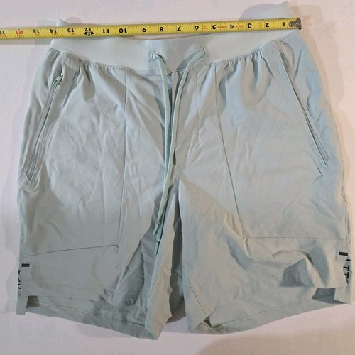 Aqua Green Women's Size M Stretch Shorts Drawstring Zipper Pockets Casual - Picture 2 of 3