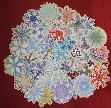 50pc. SNOWFLAKE WATERPROOF VINYL STICKERS/DECALS
