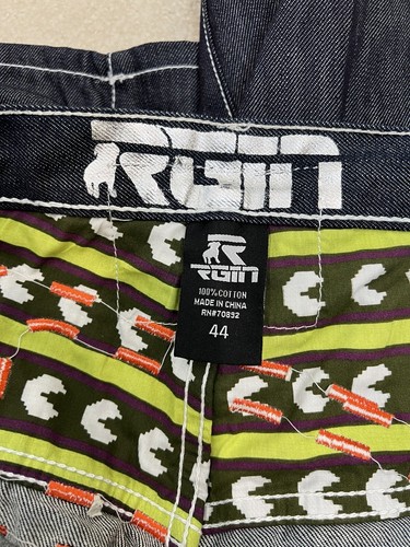 RGTN Mens Y2K VTG Denim Shorts Streetwear 44 x 13 Baggys Shorts Embroidered NEW - Picture 12 of 14
