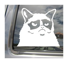Angry Grumpy Cat - Funny Humor Mad - Car Auto Window Vinyl Decal Sticker 01038