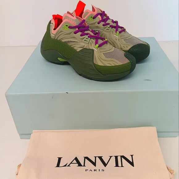 Lanvin Flash X Khaki/Sage Mesh Low-Top Sneakers - EU39/US9 | eBay