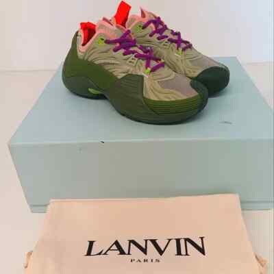 Lanvin Flash X Khaki/Sage Mesh Low-Top Sneakers - EU38/US8