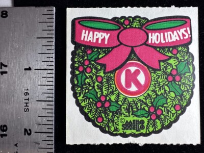 Mello Smello HAPPY HOLIDAYS! Circle K Scratch 'n Sniff Sticker Vintage Rare  