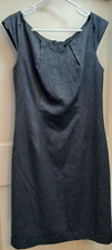 MOSSIMO Herringbone Pattern V-Neck Cap Sleeve Sheath Dress Gray Women Size 10