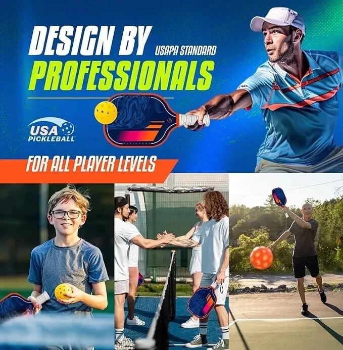 Pickleball Paddles Set of 2, USAPA Approved Fiberglass Pickleball Set free Shipp Pickleball Paddles Set of 2, USAPA Approved Fiberglass Pickleball Set free Shipp
