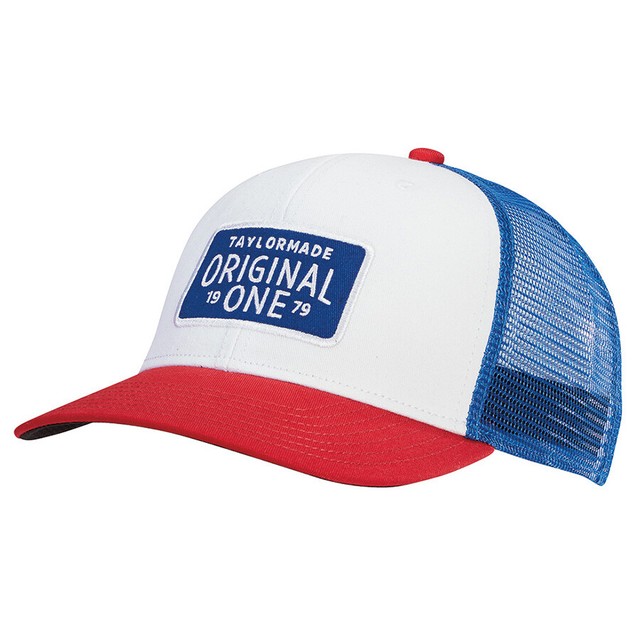 red white and blue golf hat