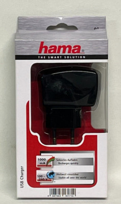 Hama USB-Ladegerät / Charger 1000 mA, 100 - 240 V