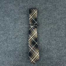 Little Black Tie Black Brown Plaid 58 x 2.5 Skinny Slim Dress Wedding New